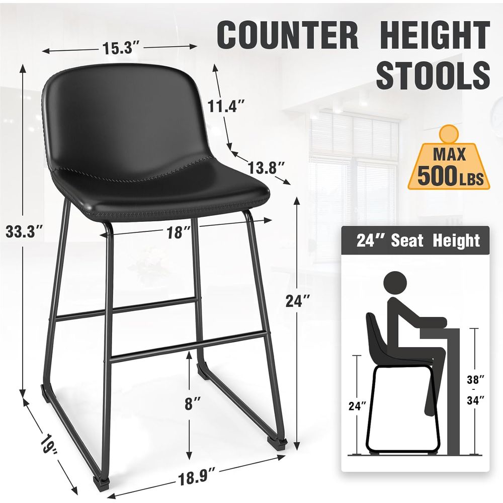 4-Piece Leather Dining Chairs  - огляд і ціна Home Bar And Counter