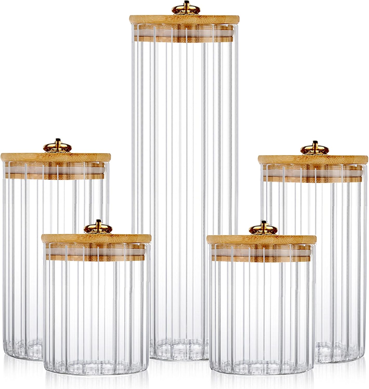 Glass Storage Jars Set of 5, D - огляд і ціна Home Bar And Coffee