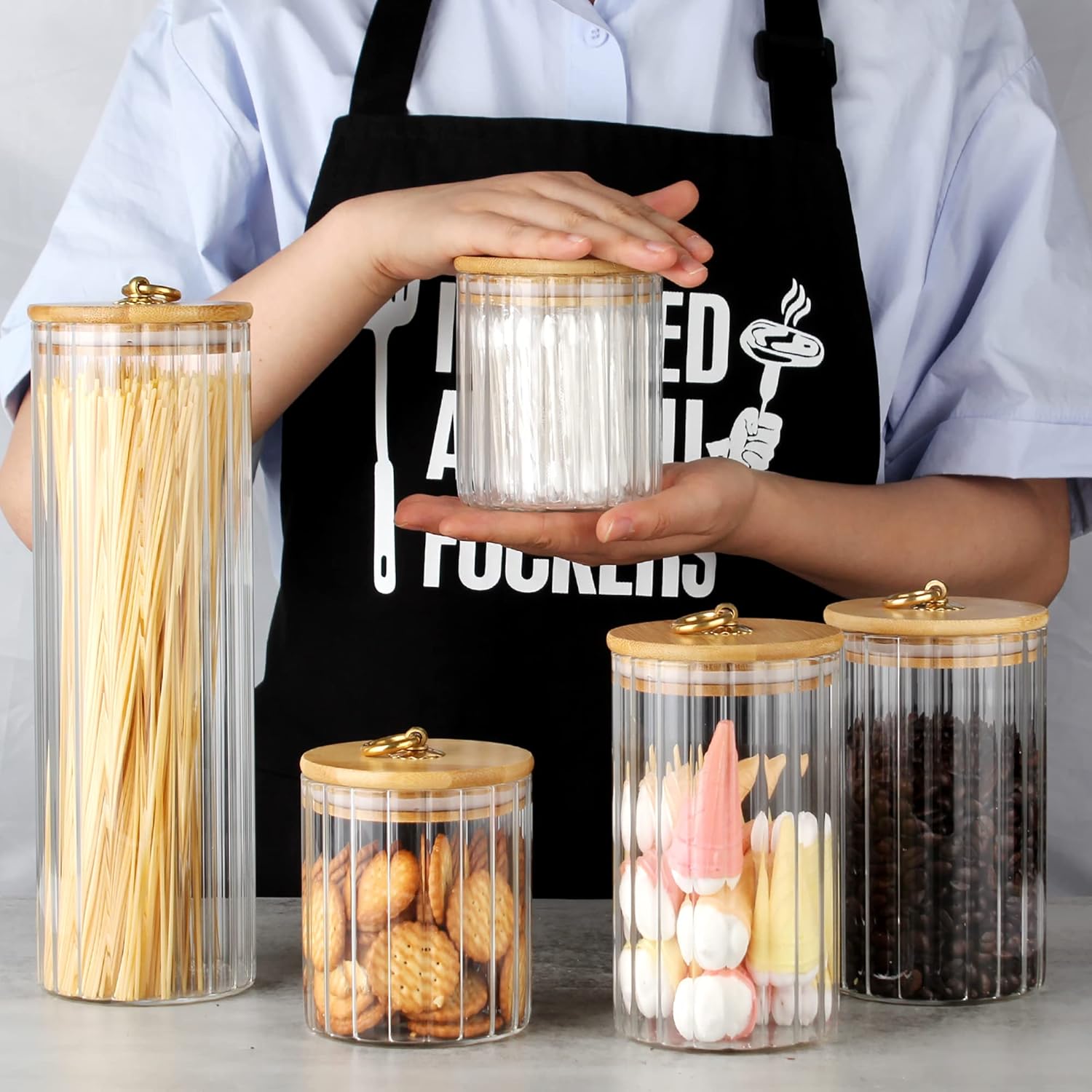 Glass Storage Jars Set of 5, D - огляд і ціна Home Bar And Coffee