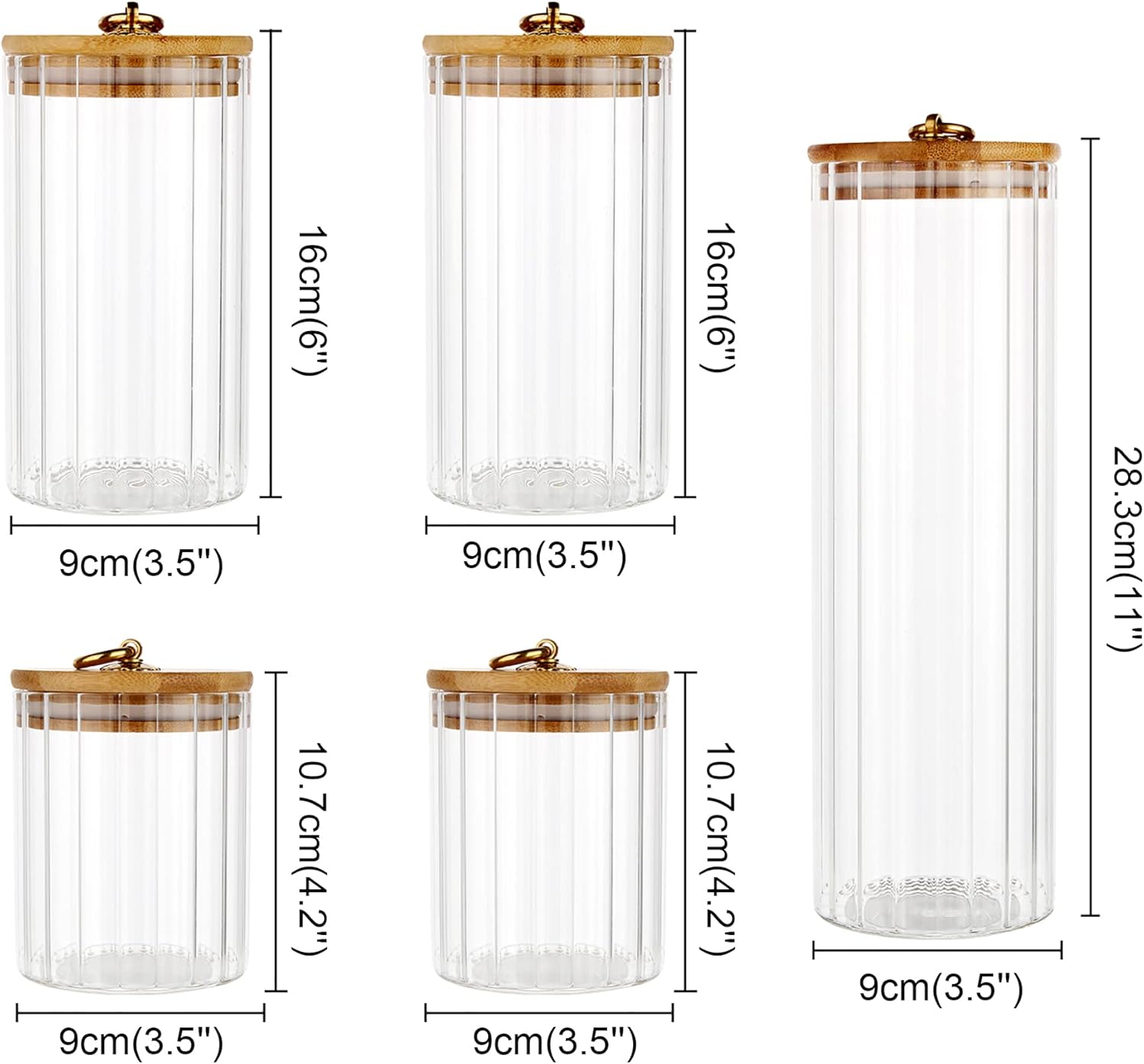 Glass Storage Jars Set of 5, D - огляд і ціна Home Bar And Coffee