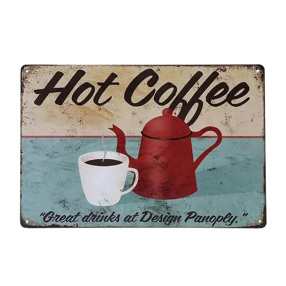 Plaque Metal Signs Drink Coffe - огляд і ціна Home Bar Accessories