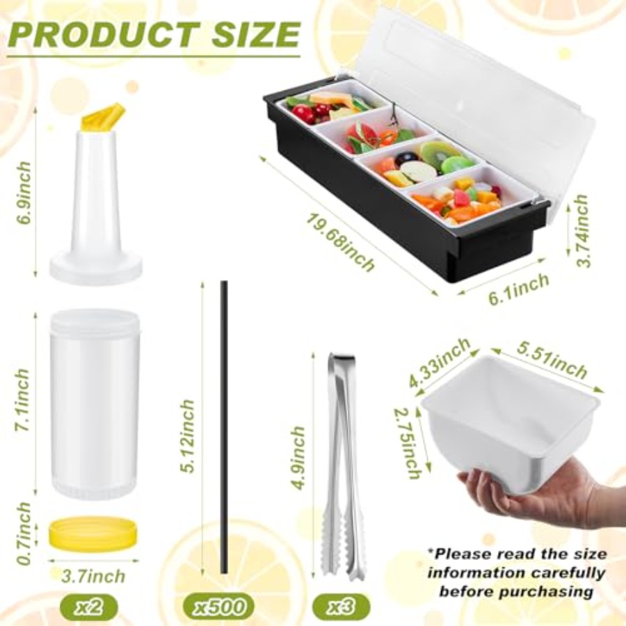 23 Pcs Bartender Supplies Kit  - огляд і ціна Garnish Tray Set