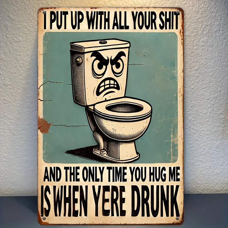 Humorous Bathroom Decor Sign,  - огляд і ціна Home Bar Accessories