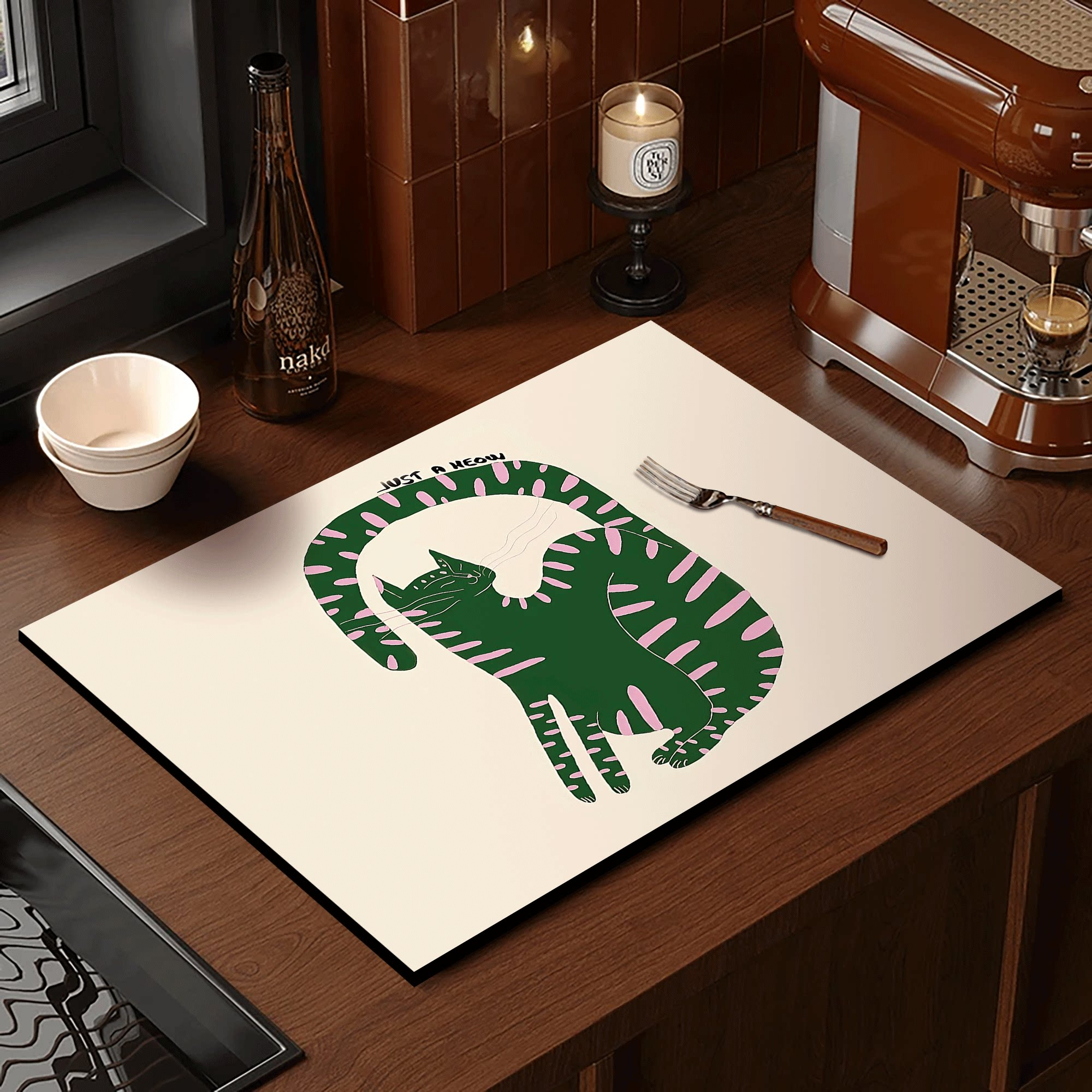 VIKAMA Artistic Lion Print Cof - огляд і ціна Bar Mat Rubber