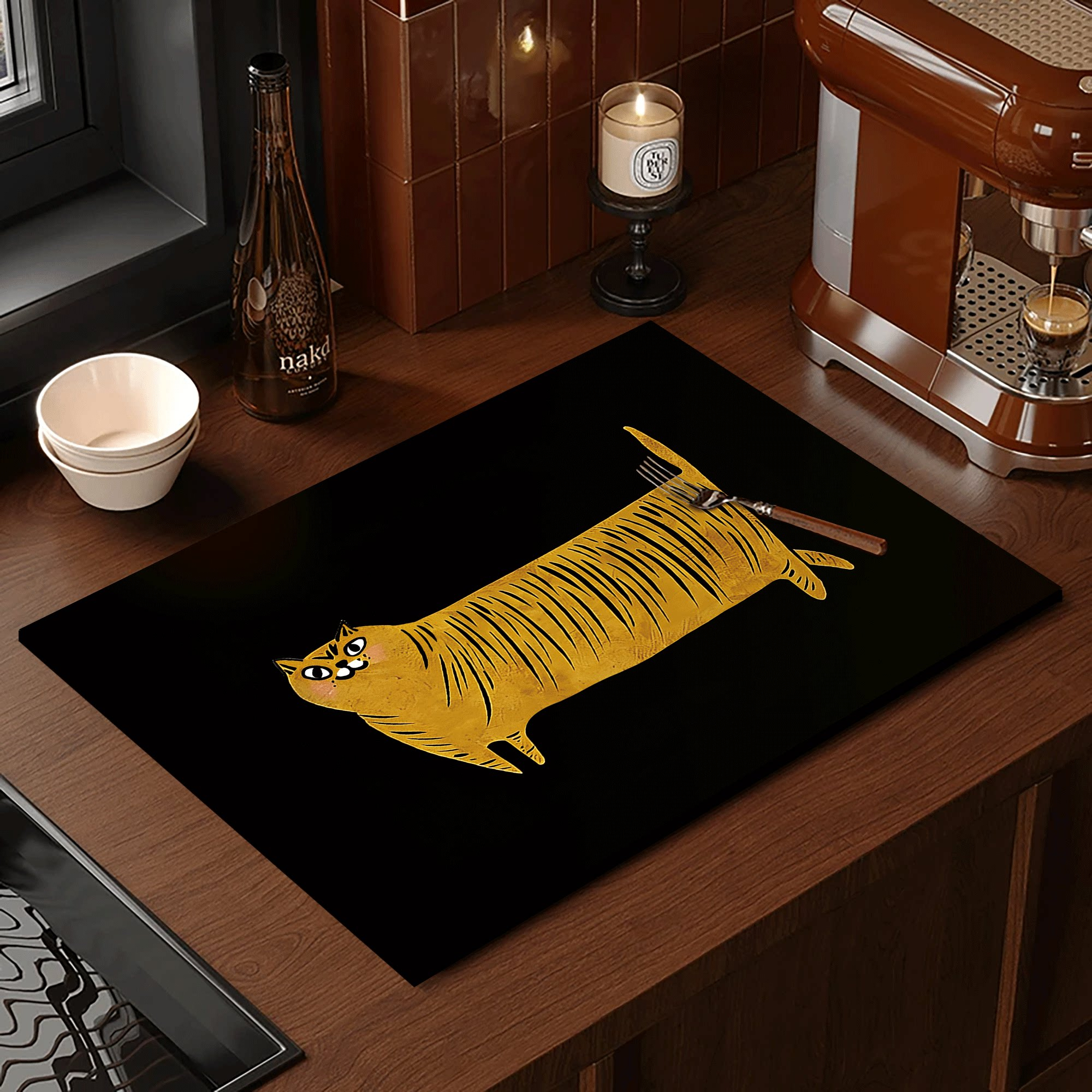 VIKAMA Artistic Lion Print Cof - огляд і ціна Bar Mat Rubber