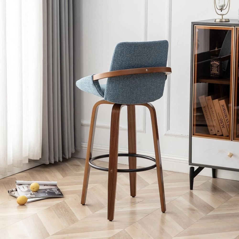 Set of 2 Charcoal Blue Linen U - огляд і ціна Home Bar And Counter