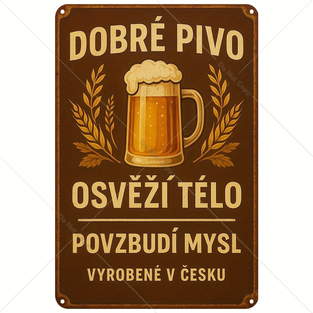 Vintage Czech Beer Metal Sign  - огляд і ціна Home Bar Accessories