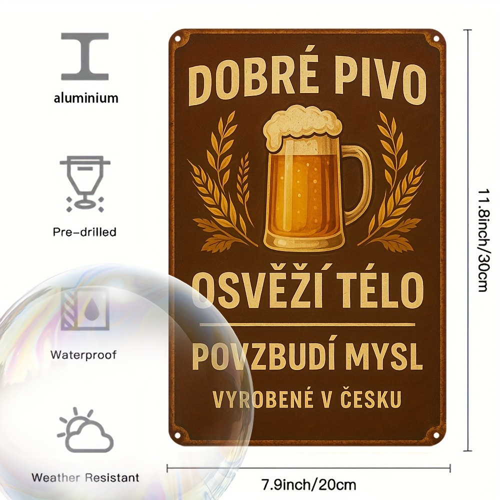 Vintage Czech Beer Metal Sign  - огляд і ціна Home Bar Accessories