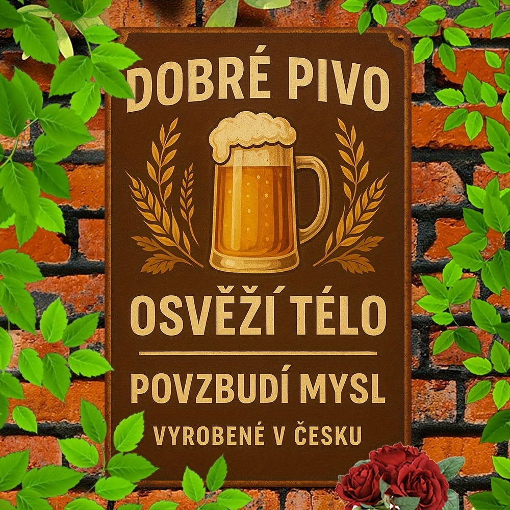 Vintage Czech Beer Metal Sign  - огляд і ціна Home Bar Accessories