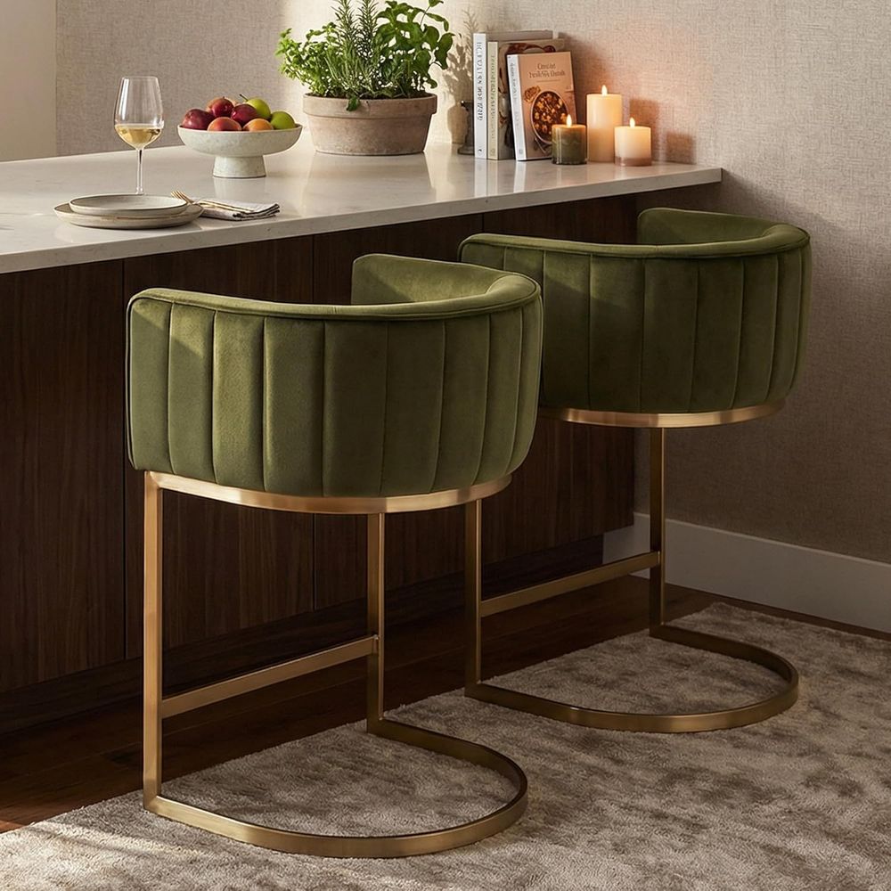 24 Velvet Upholstered Counter  - огляд і ціна Home Bar And Counter