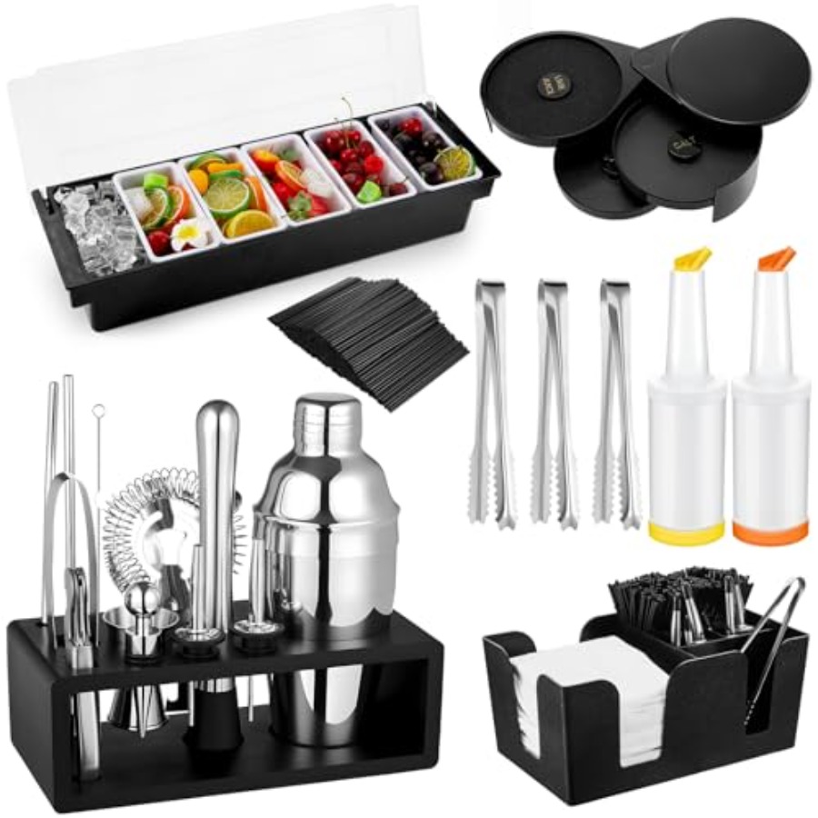 23 Pcs Bartender Supplies Kit  - огляд і ціна Garnish Tray Set