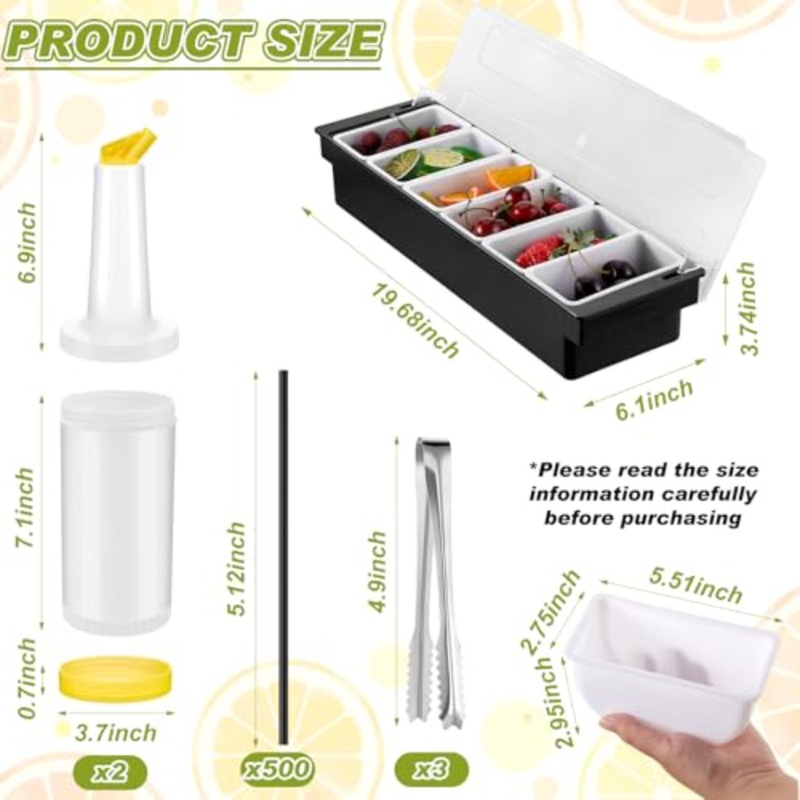 23 Pcs Bartender Supplies Kit  - огляд і ціна Garnish Tray Set