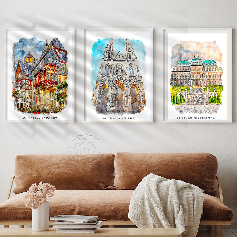 Watercolor Print, World Travel - огляд і ціна Home Barcelona