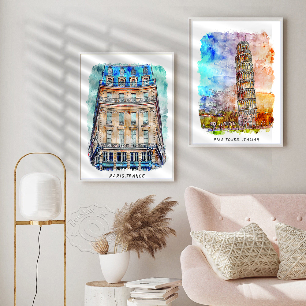 Watercolor Print, World Travel - огляд і ціна Home Barcelona