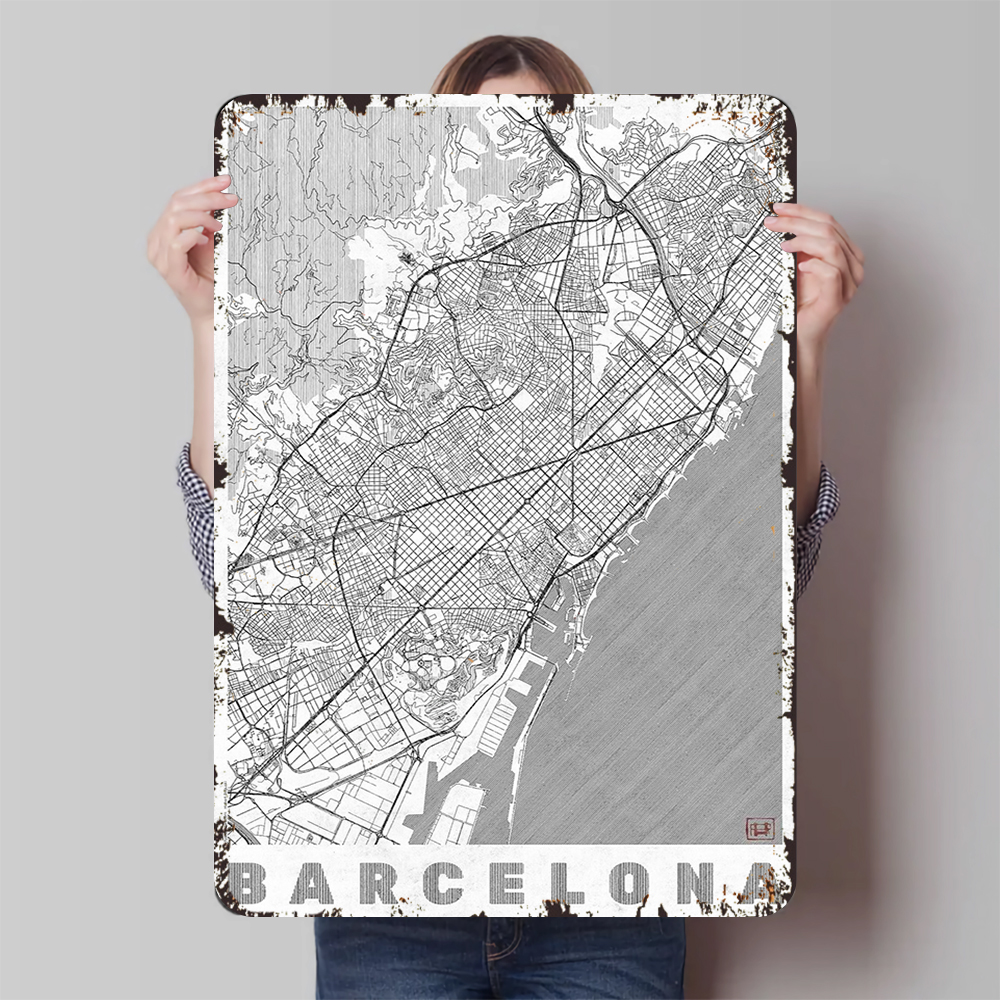 Barcelona City Map Vintage Met - огляд і ціна Home Barcelona