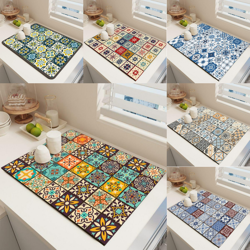 Retro Bohemian Pattern Diatom  - огляд і ціна Bar Mat Rubber