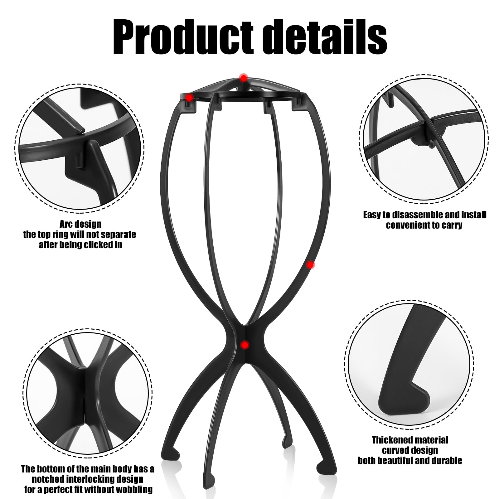 1/2/3pcs Folding Wig Stand Pla - огляд і ціна Home Barbershop
