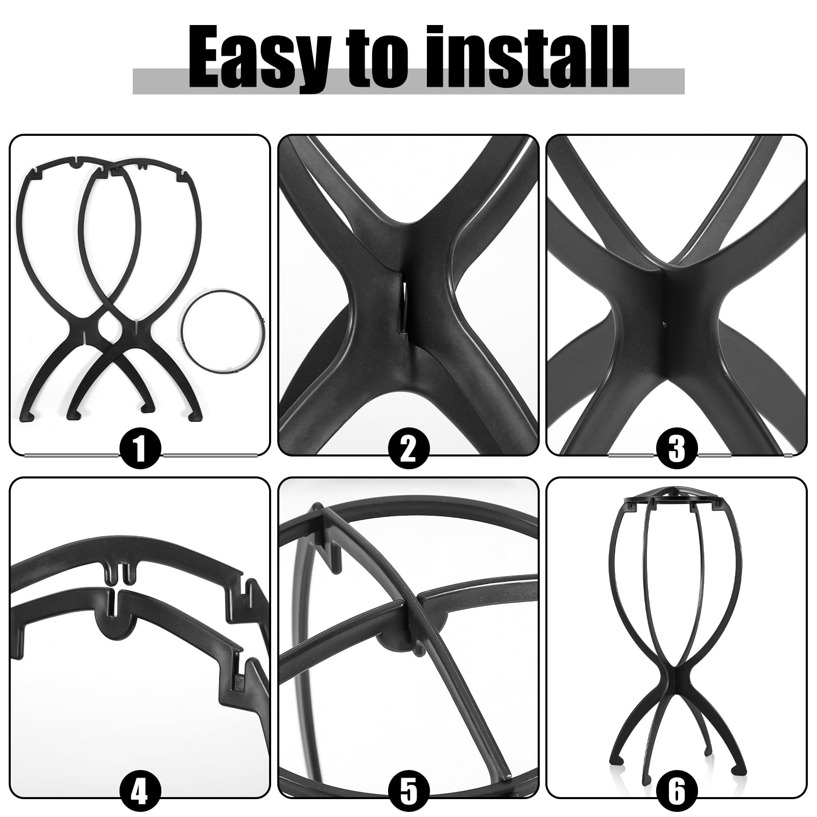 1/2/3pcs Folding Wig Stand Pla - огляд і ціна Home Barbershop