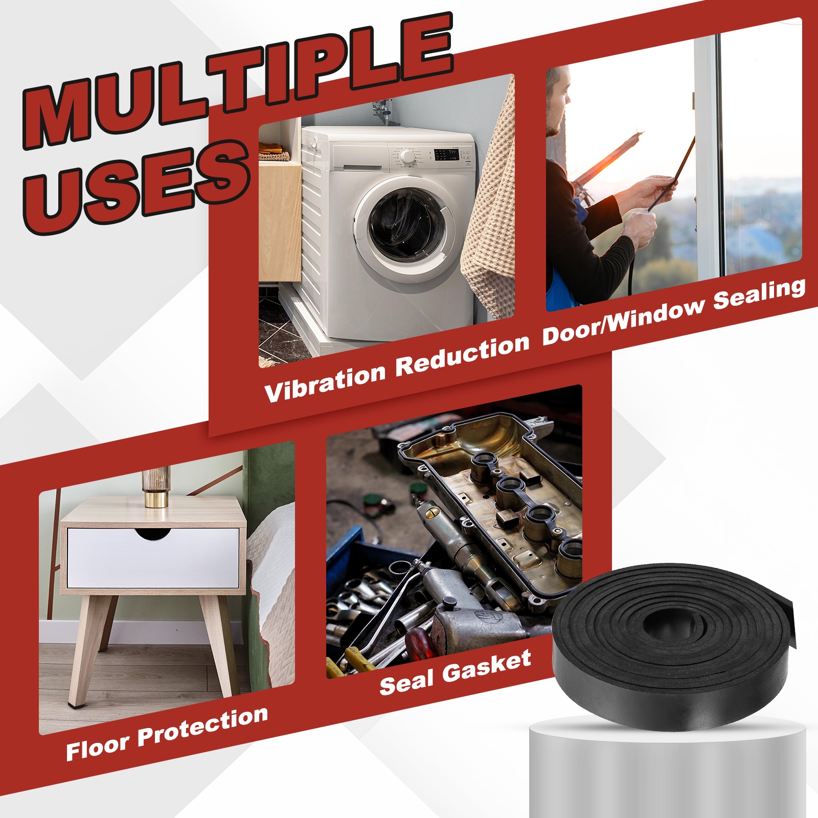Neoprene Rubber Strips Solid R - огляд і ціна Bar Mat Rubber