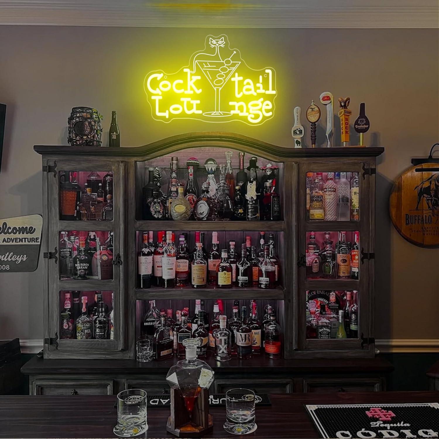 Cocktail Lounge Neon Sign Dimm - огляд і ціна Home Bar Lounge