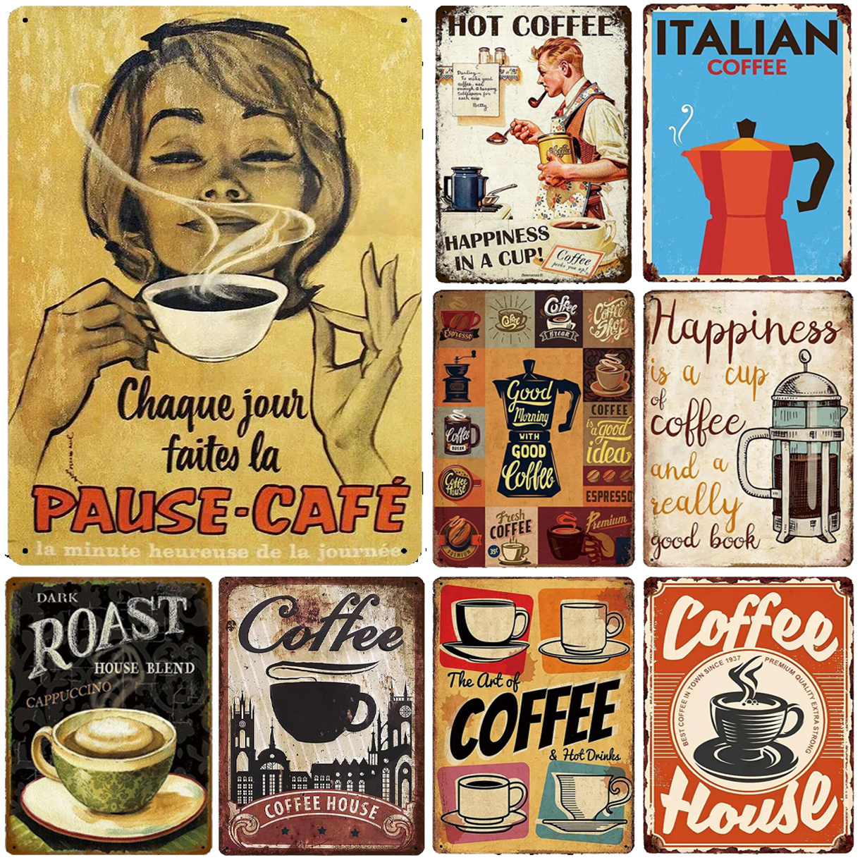 Metal Tin Signs Italian Coffee - огляд і ціна Home Bar And Coffee